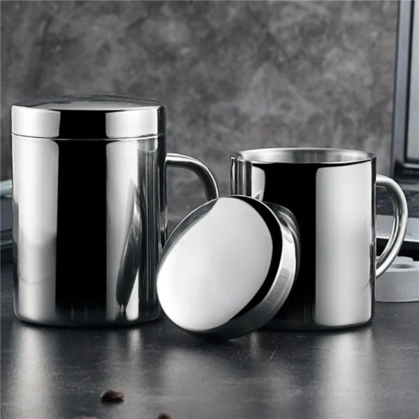 Caneca Inox Parede Dupla com Tampa – Térmica, 210ml a 400ml - Imagem 7