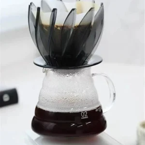 Copo Filtro Café V60 por Gotejamento – Resina com 12 Pétalas Removíveis