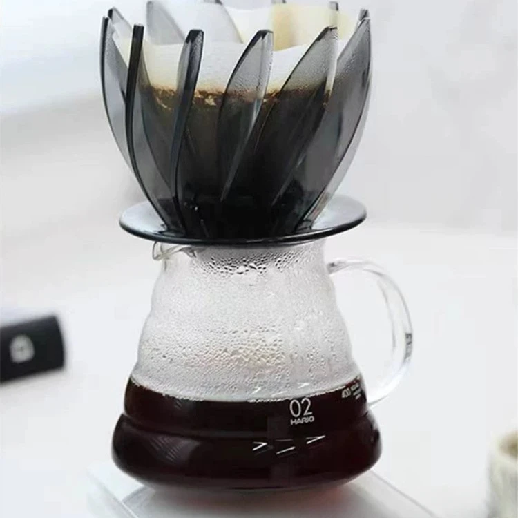 Copo Filtro Café V60 por Gotejamento – Resina com 12 Pétalas Removíveis