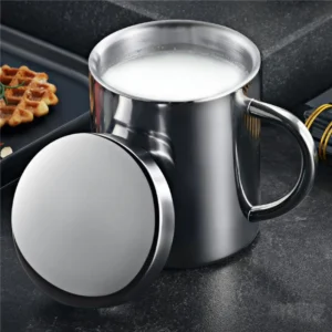 Caneca Inox Parede Dupla com Tampa – Térmica, 210ml a 400ml
