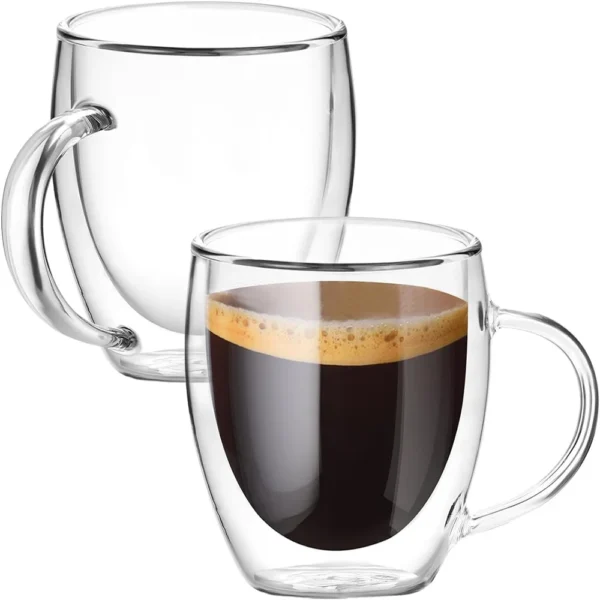Caneca Vidro Parede Dupla 250ml – Borossilicato com Alça e Isolamento Térmico - Imagem 9