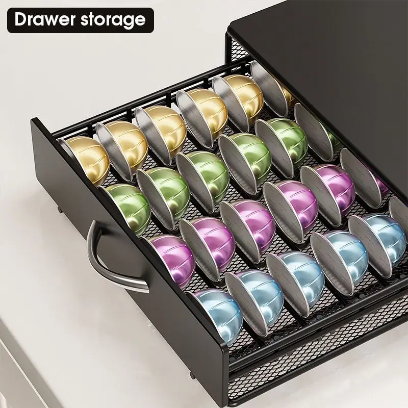 Suporte Cápsulas Café com Gaveta – Organizador Metálico para 30 Cápsulas - Imagem 3