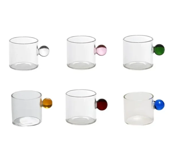 Xícaras Vidro Pequenas Café 110ml – Conjunto com 6 Peças Coloridas Resistente ao Calor - Imagem 6