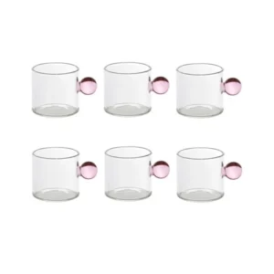 Xícaras Vidro Pequenas Café 110ml – Conjunto com 6 Peças Coloridas Resistente ao Calor