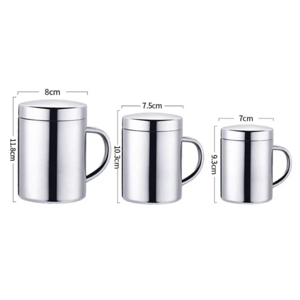 Caneca Inox Parede Dupla com Tampa – Térmica, 210ml a 400ml - Imagem 6