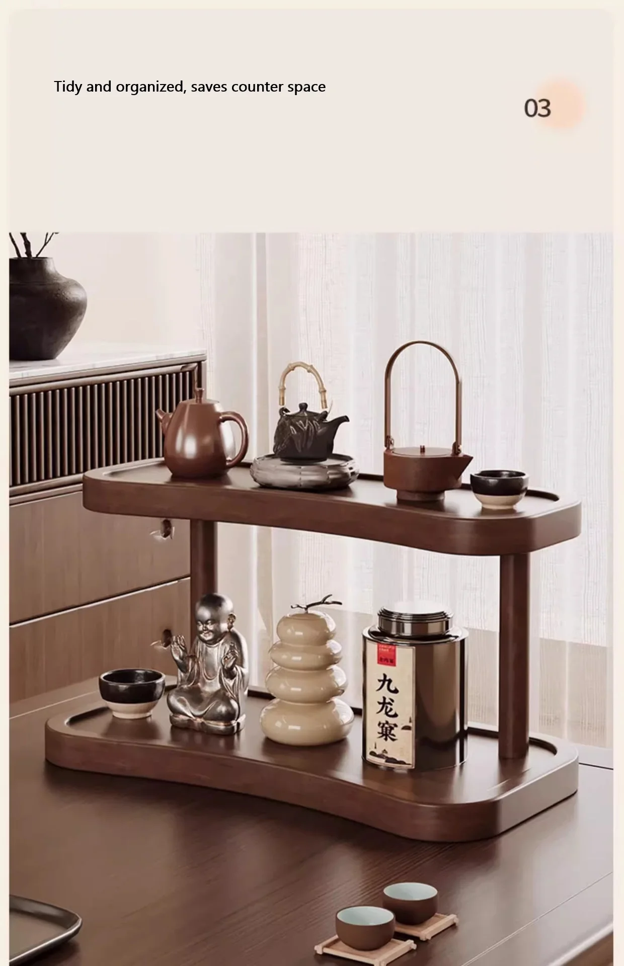 Prateleira Bancada 2 Andares – Madeira Natural - Imagem 10