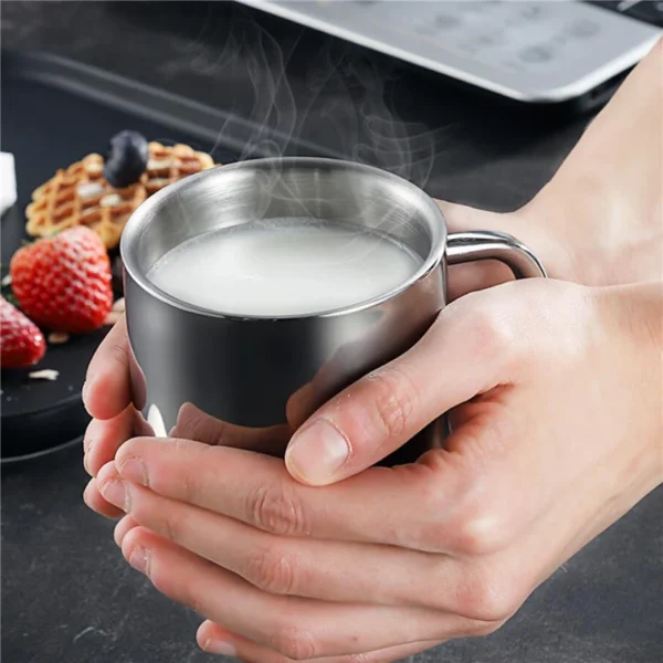 Caneca Inox Parede Dupla com Tampa – Térmica, 210ml a 400ml - Imagem 9