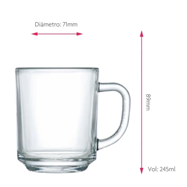 Jogo de Caneca de Cafe Wake Up 245ml 2 Pcs - Imagem 5