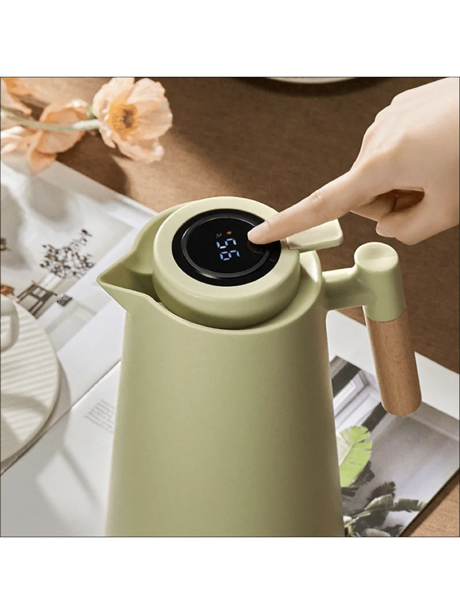 Garrafa Térmica 1 Litro Com Termômetro Led Para Chás / Café Design Moderno - Imagem 2