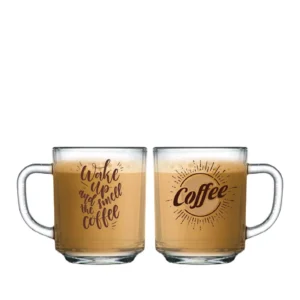 Jogo de Caneca de Cafe Wake Up 245ml 2 Pcs