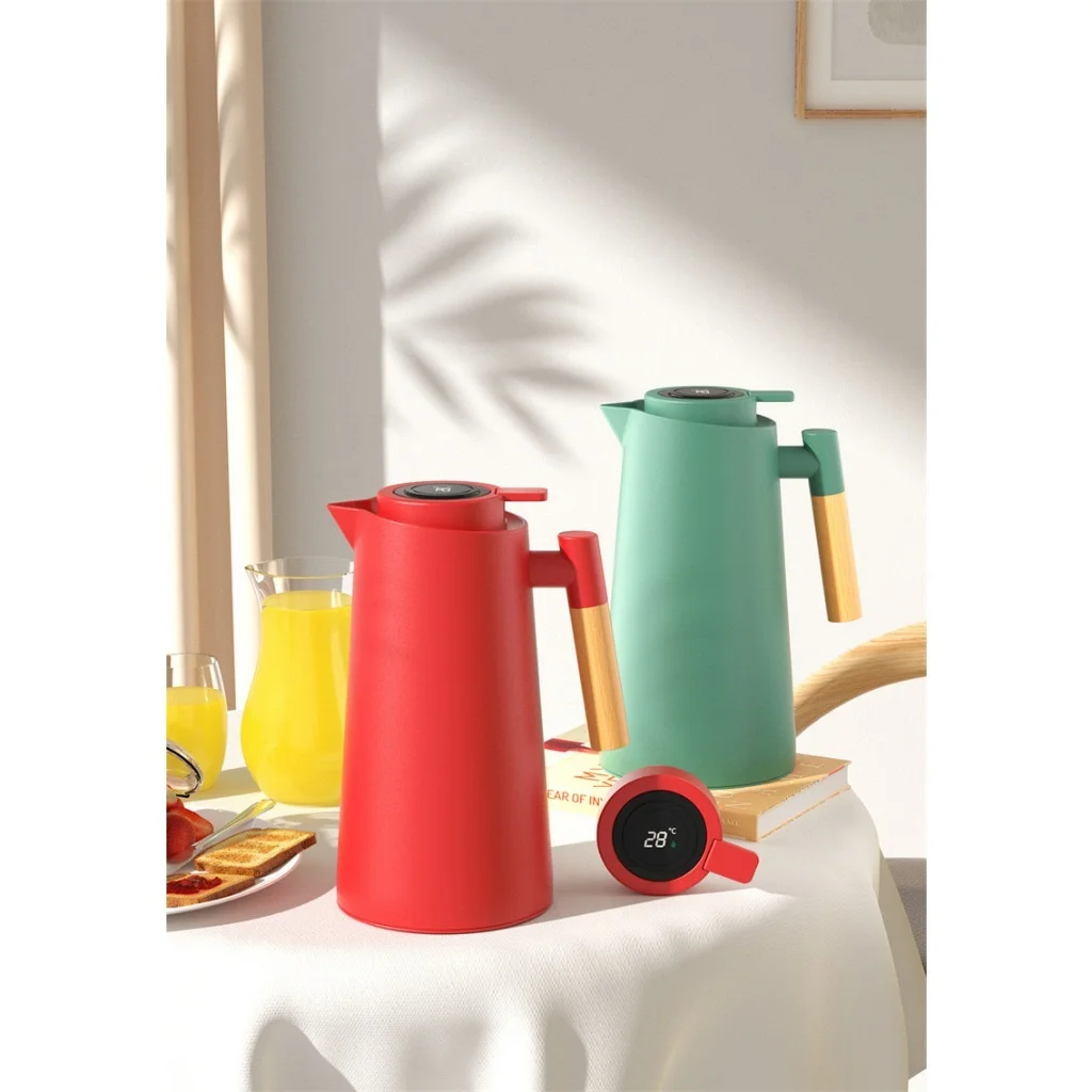 Garrafa Térmica 1 Litro Com Termômetro Led Para Chás / Café Design Moderno