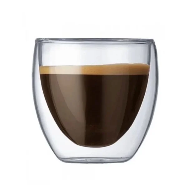 Copo duplo de vidro 250 ml para café chá de água