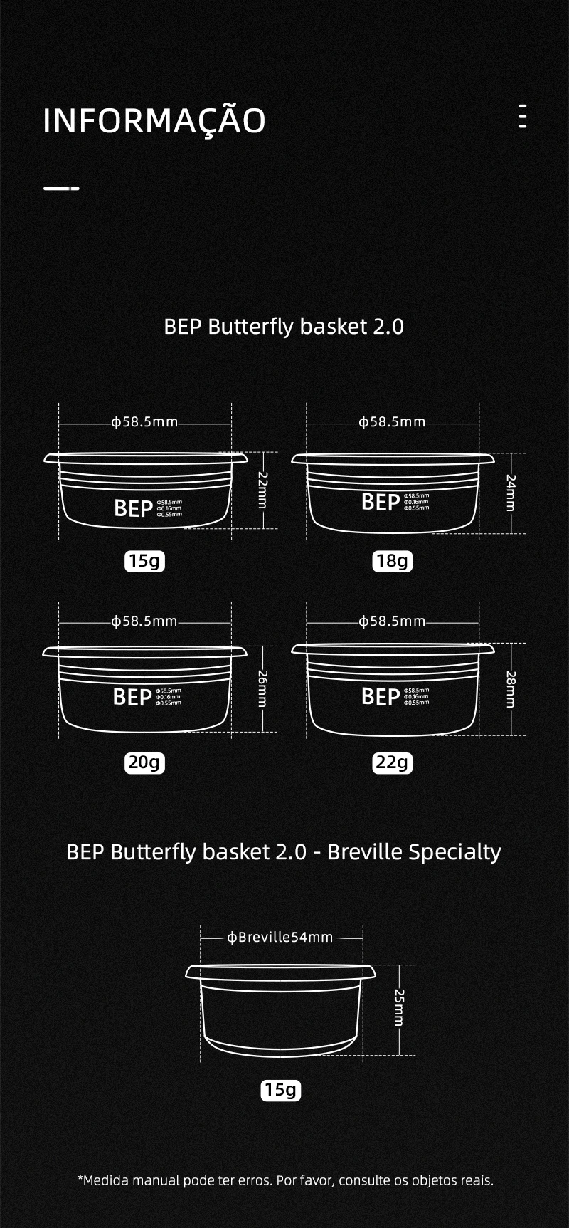 Cesta de filtro de café expresso MHW-3BOMBER 12/15/18/20/22g - Imagem 7