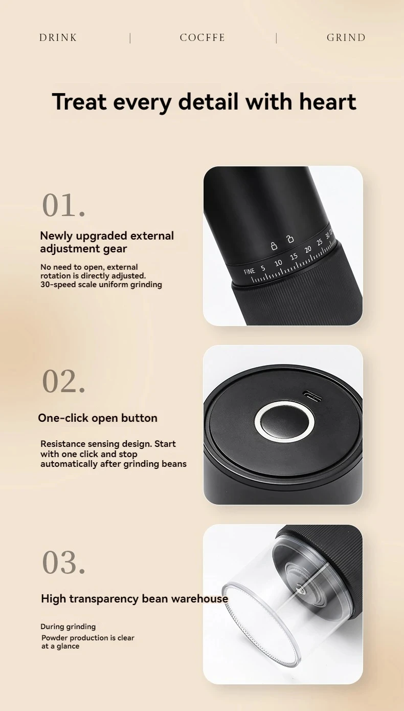 Moedor de café elétrico portátil 1000mah - Imagem 14