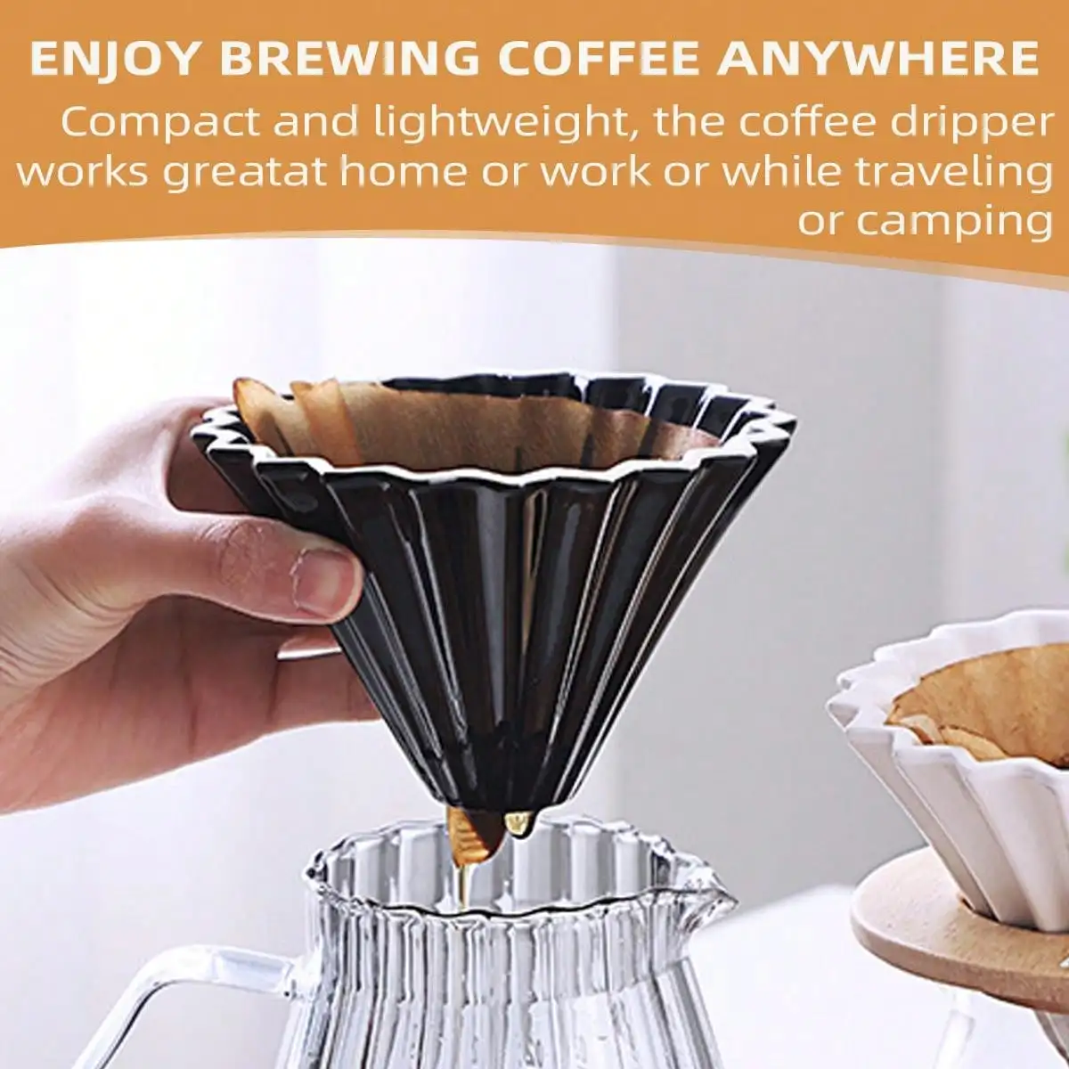 Filtro de café cerâmico Leeseph estilo cone origami - Imagem 4