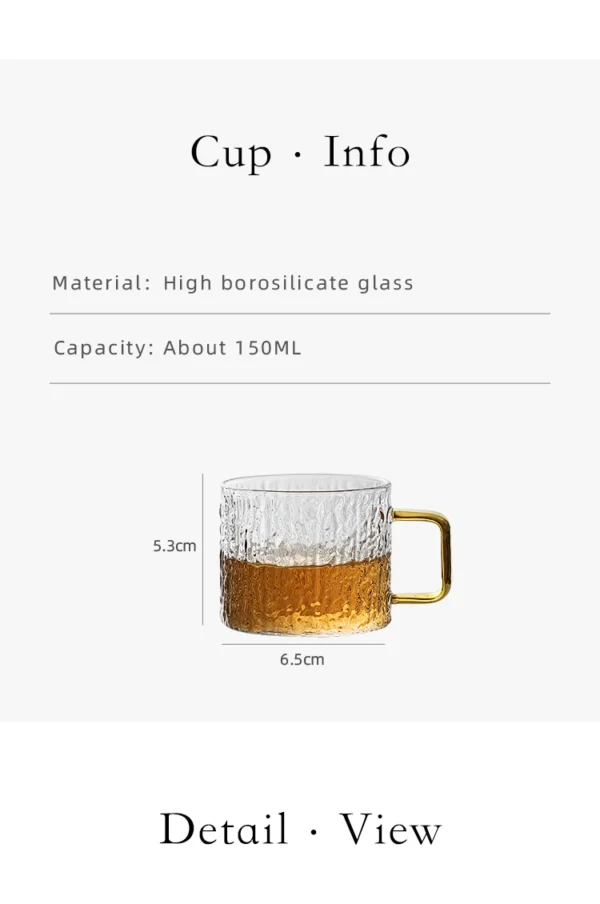 Caneca de vidro resistente ao calor borosilicato 150ml - Imagem 8