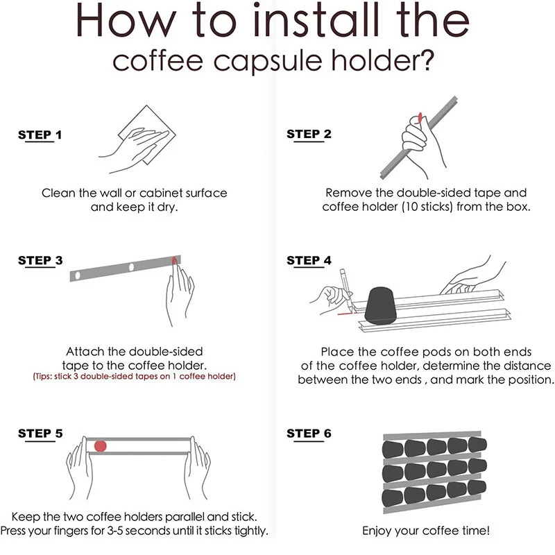 Rack de armazenamento auto-adesivo para cápsulas de café - Imagem 8