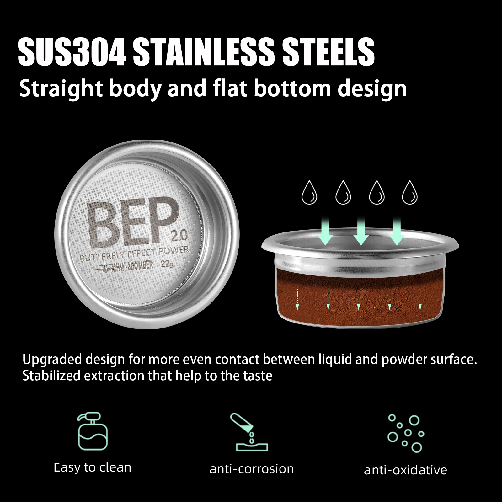 Cesta de filtro de café expresso MHW-3BOMBER 12/15/18/20/22g - Imagem 3